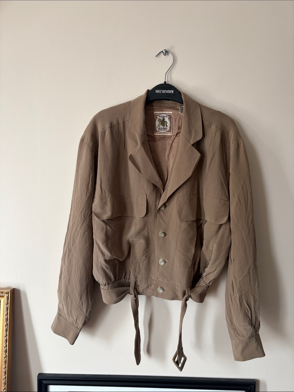 Ras Men's Tan Lightweight Button-Front Shirt Jacket